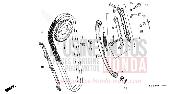 NOCKENWELLENKETTE/SPANNVORRICHTUNG von CA125 REBEL MAGNA RED (R201) von 1996